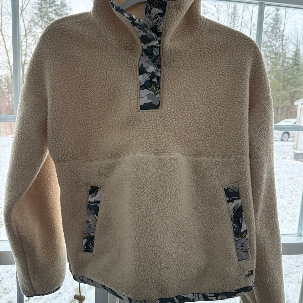 The North Face Cream Fleece with Floral Pattern